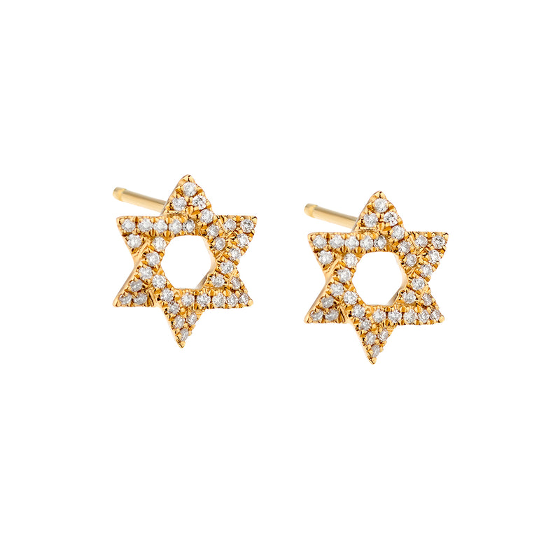 Diamond Star of David Stud Earrings-Bijoux Village Fine Jewellers