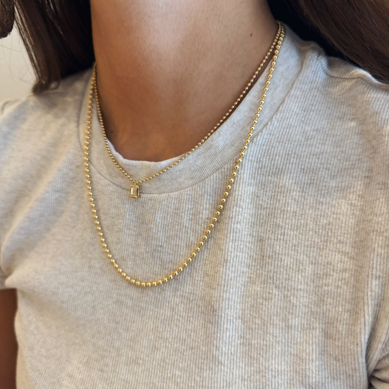 14K Gold Beaded Chain - 18 inch-14 Karat-Bijoux Village Fine Jewellers