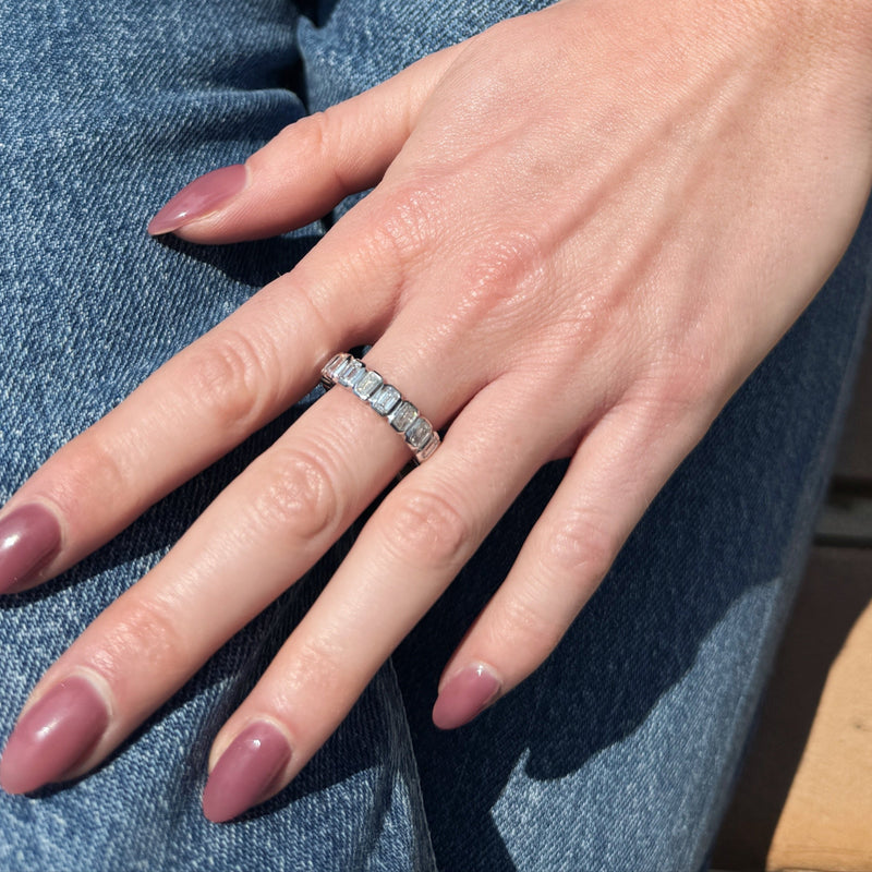 Emerald-Cut Diamond Eternity Band-Bijoux Village Fine Jewellers