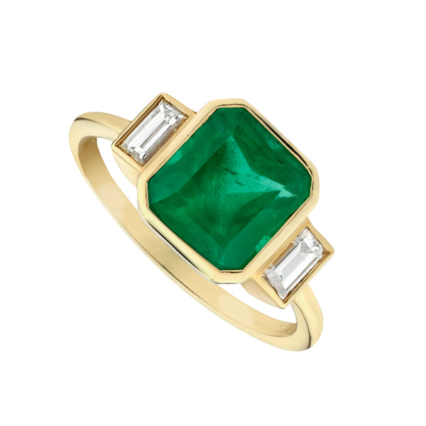 Emerald Luxe Diamond Baguette Ring-Bijoux Village Fine Jewellers