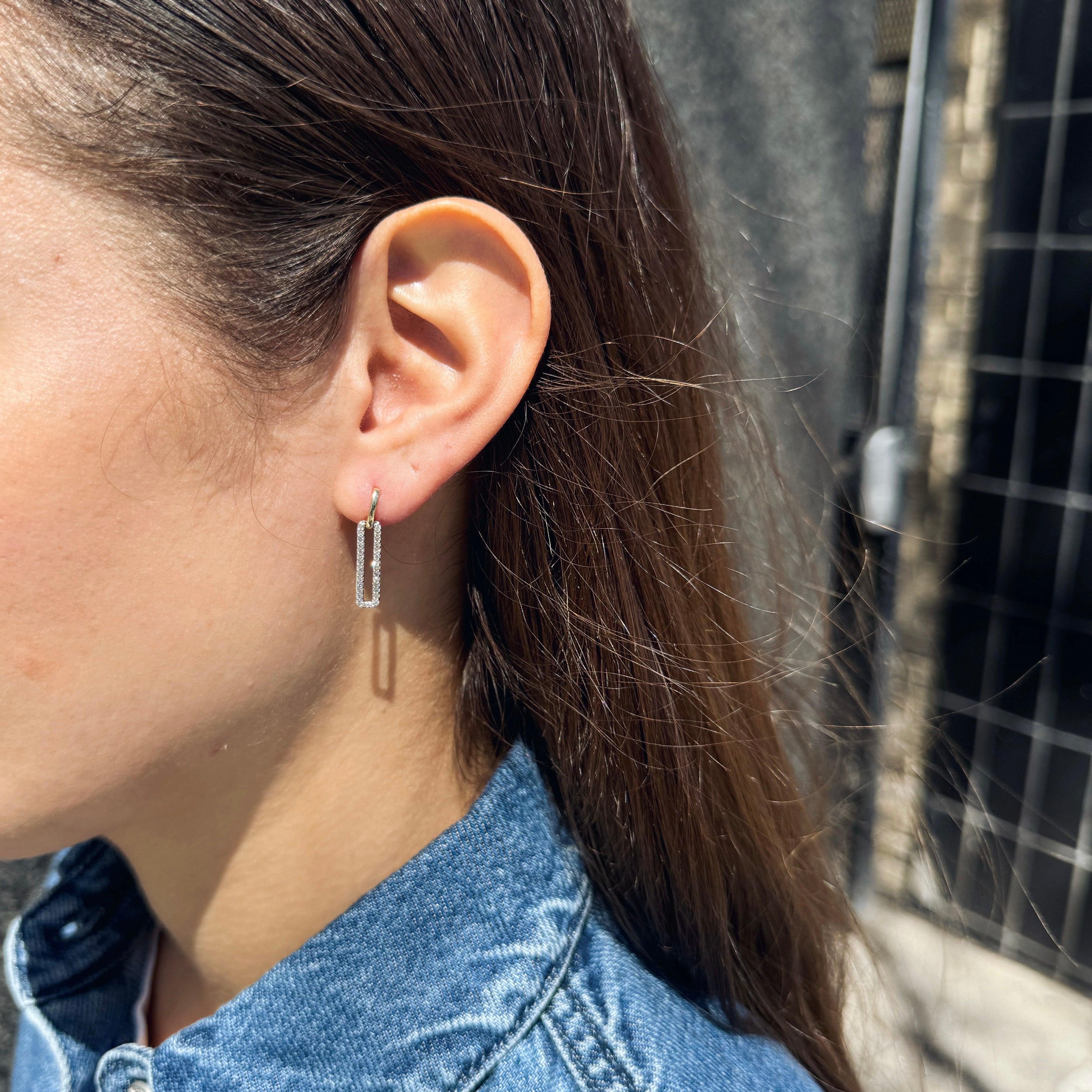 Geometric Diamond Drop Earrings-Bijoux Village Fine Jewellers