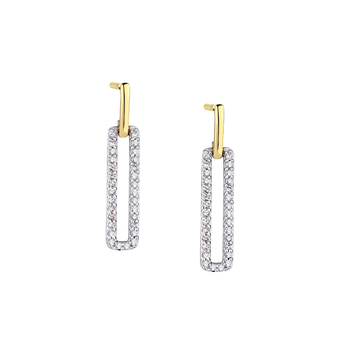 Geometric Diamond Drop Earrings-Bijoux Village Fine Jewellers