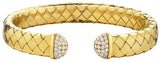Woven Gold Diamond Cuff Bracelet-Bijoux Village Fine Jewellers