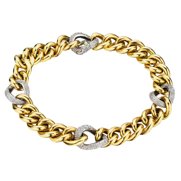Gold Diamond Link Bracelet-Bijoux Village Fine Jewellers