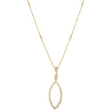 Gold and Diamond Marquise Pendant Necklace-Bijoux Village Fine Jewellers