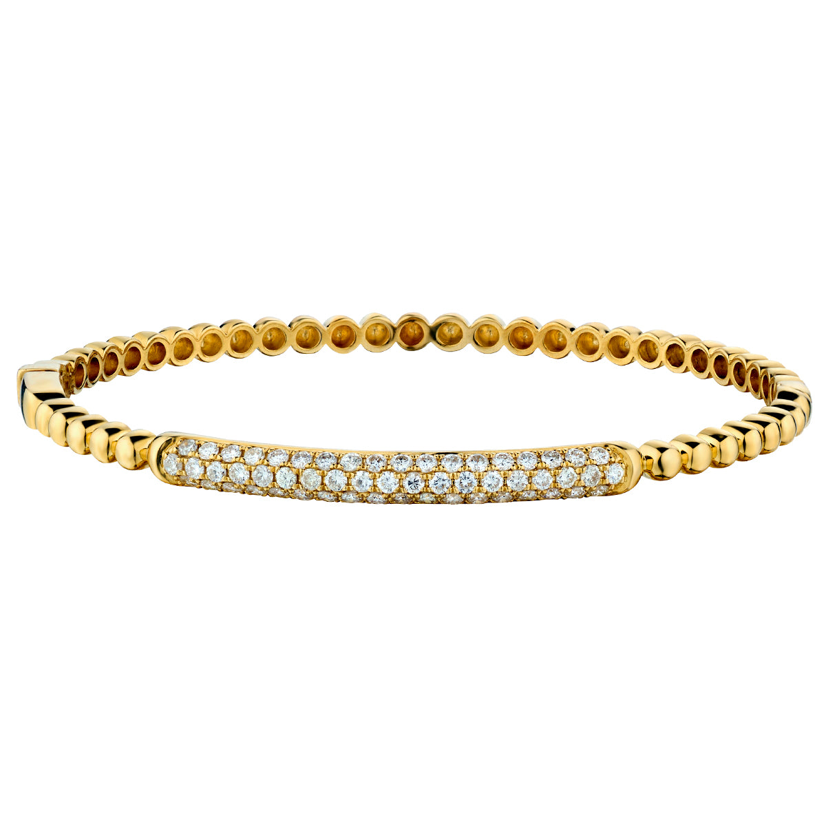Gold and Diamond Pave Bangle-Bijoux Village Fine Jewellers