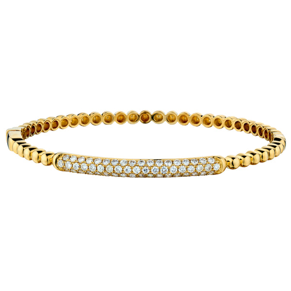 Gold and Diamond Pave Bangle-Bijoux Village Fine Jewellers