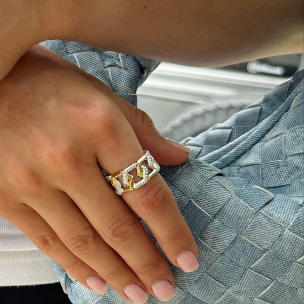 Diamond Link Statement Ring-Bijoux Village Fine Jewellers