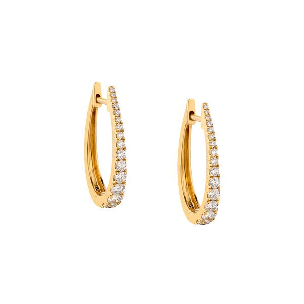 Golden Glow Diamond Huggie Earrings-Bijoux Village Fine Jewellers