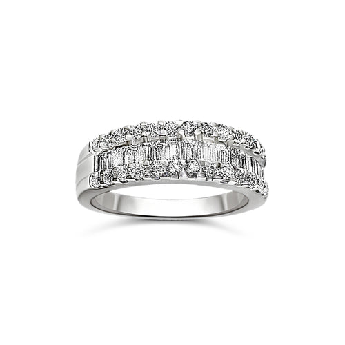 Diamond Band with Baguette and Round Diamonds-rings-Bijoux Village Fine Jewellers