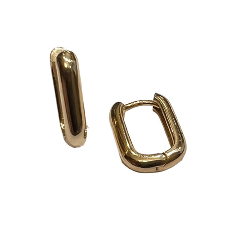 10 Karat Yellow Gold Mini Paperclip Huggie Earrings-Earrings-Bijoux Village Fine Jewellers