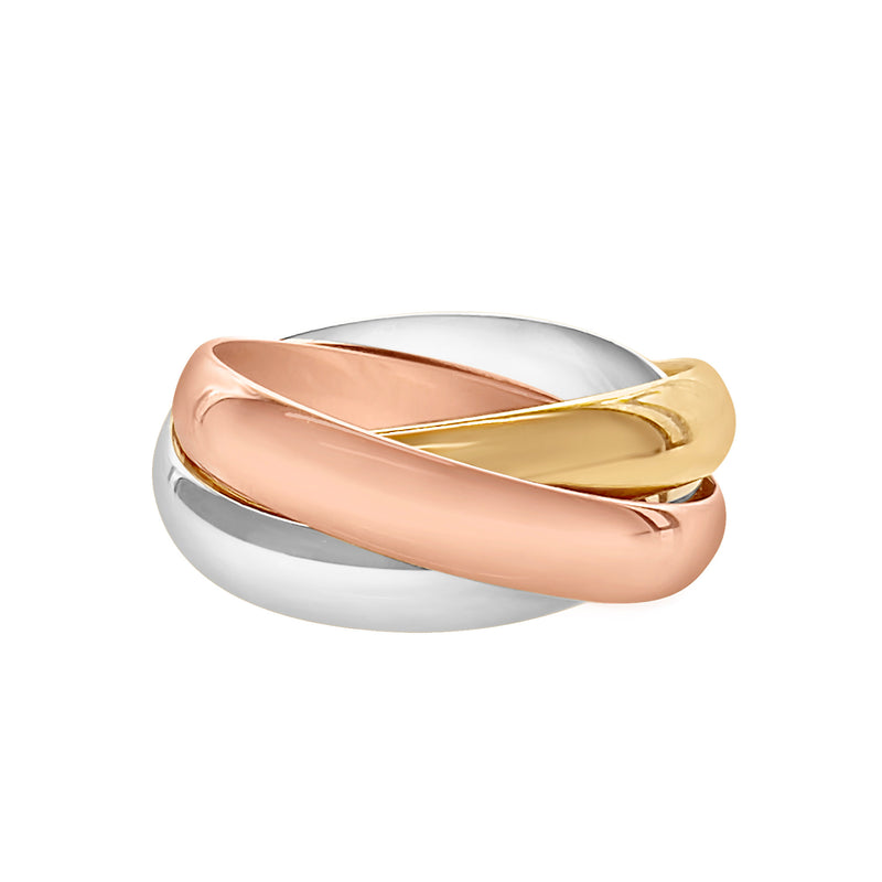 Tri-Color Rolling Ring-14 Karat-Bijoux Village Fine Jewellers