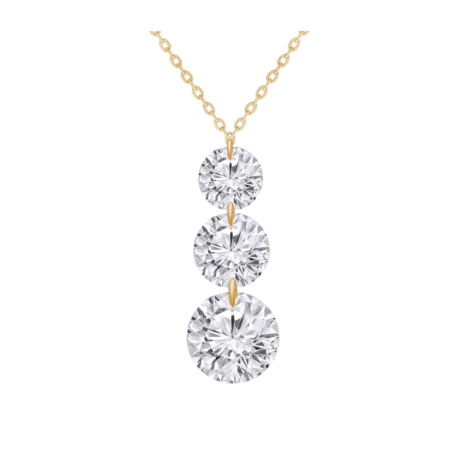 Trio Drop Diamond Necklace-Bijoux Village Fine Jewellers