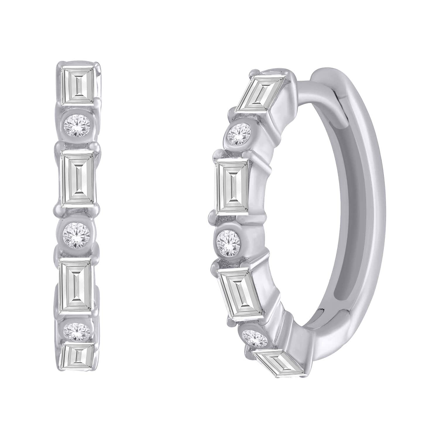Diamond Geometry Hoops-Bijoux Village Fine Jewellers