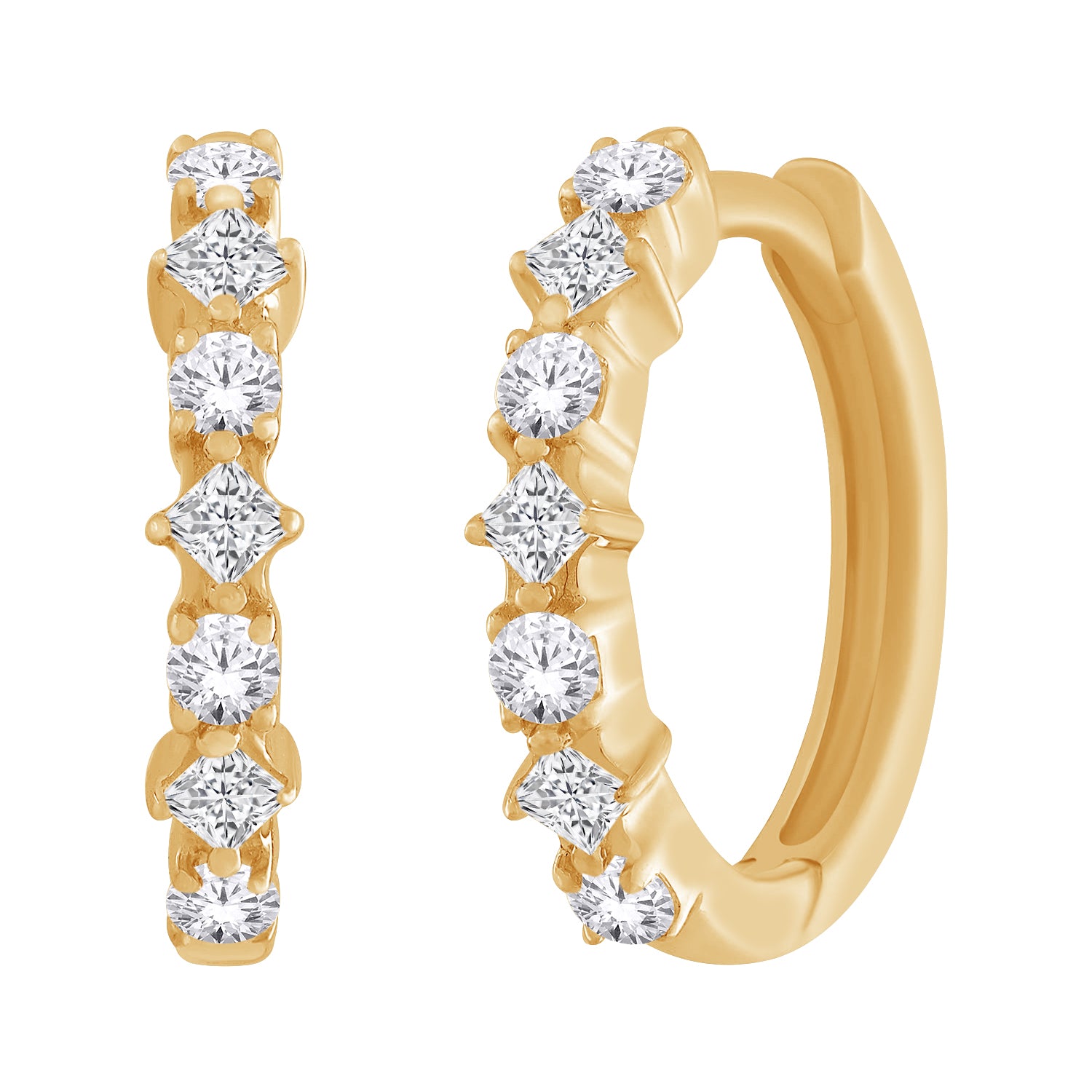 Alternating Sparkle Huggies-Bijoux Village Fine Jewellers