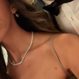 Luxe Round Tennis Necklace-18 Karat-Bijoux Village Fine Jewellers