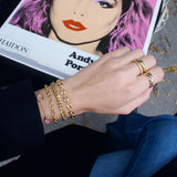 Yellow Gold Textured Link Bracelet-Bijoux Village Fine Jewellers