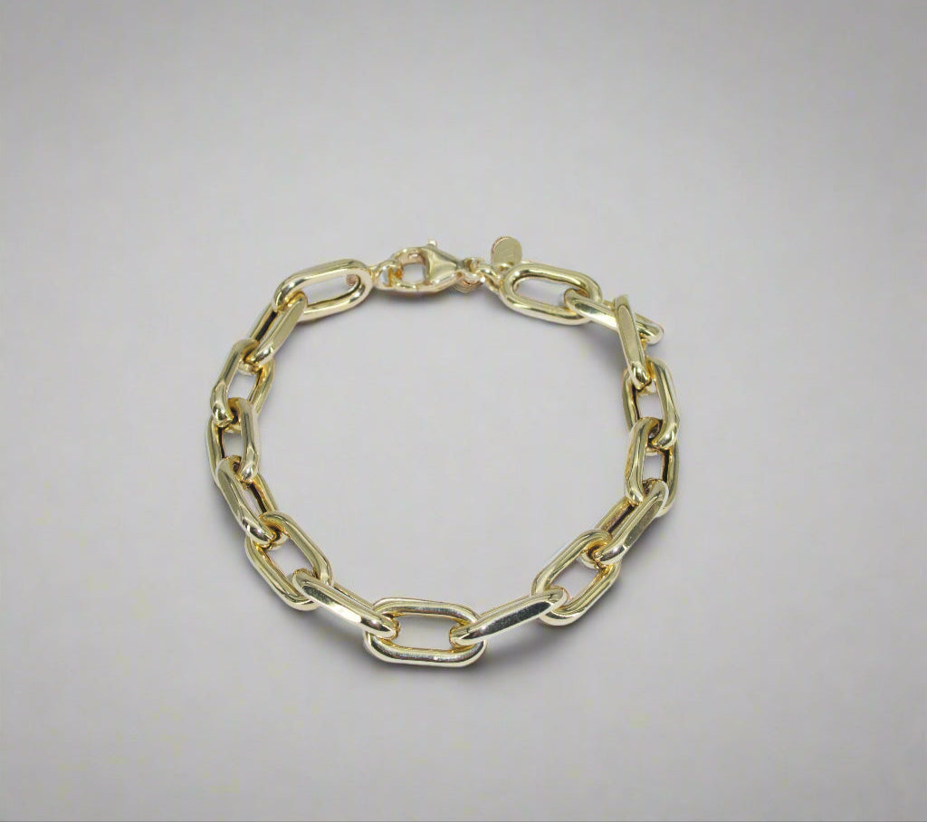 14 Karat Italian Yellow Gold Open Chain Link Bracelet-Bracelet-Bijoux Village Fine Jewellers