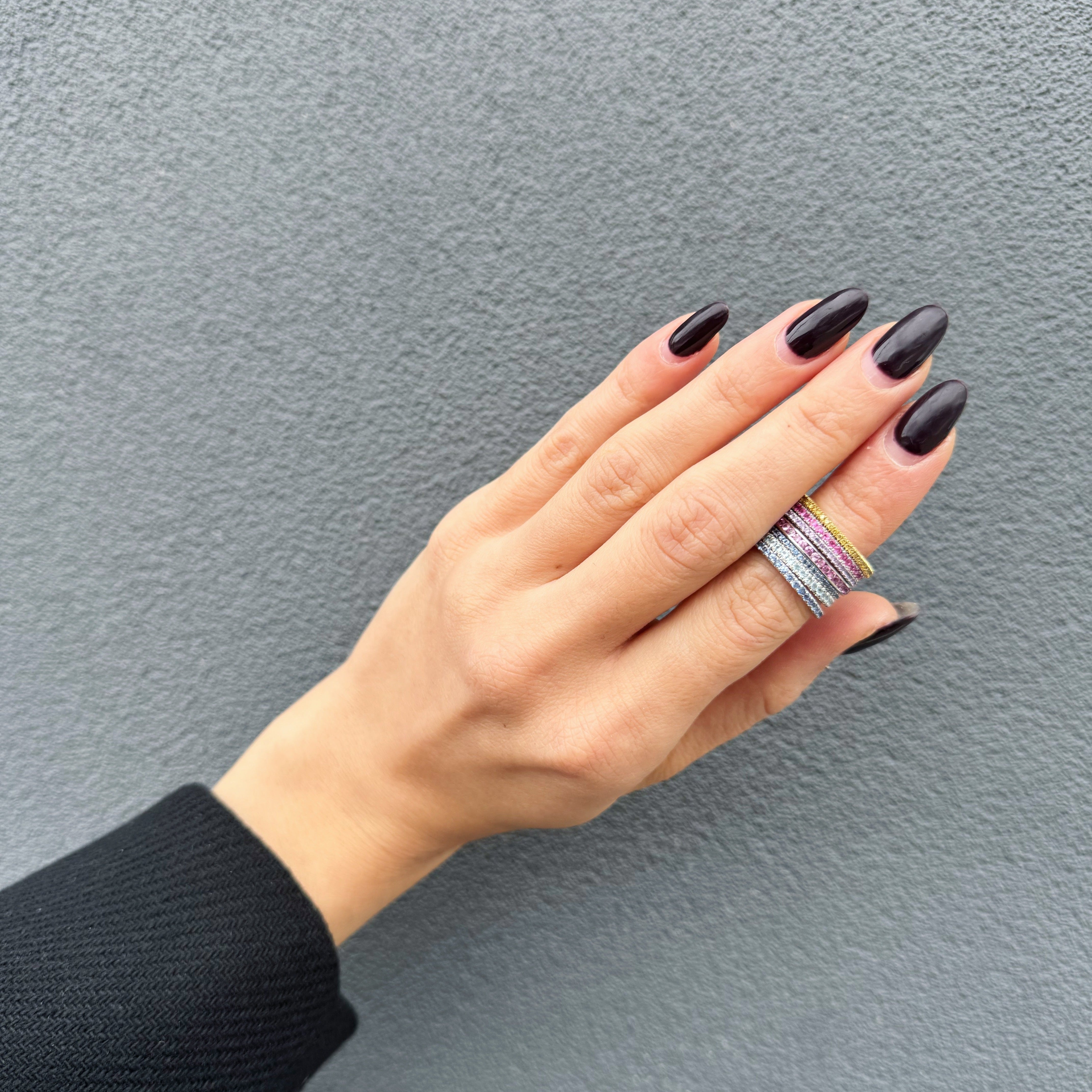 Blue Sapphire Eternity Band-14 Karat-Bijoux Village Fine Jewellers