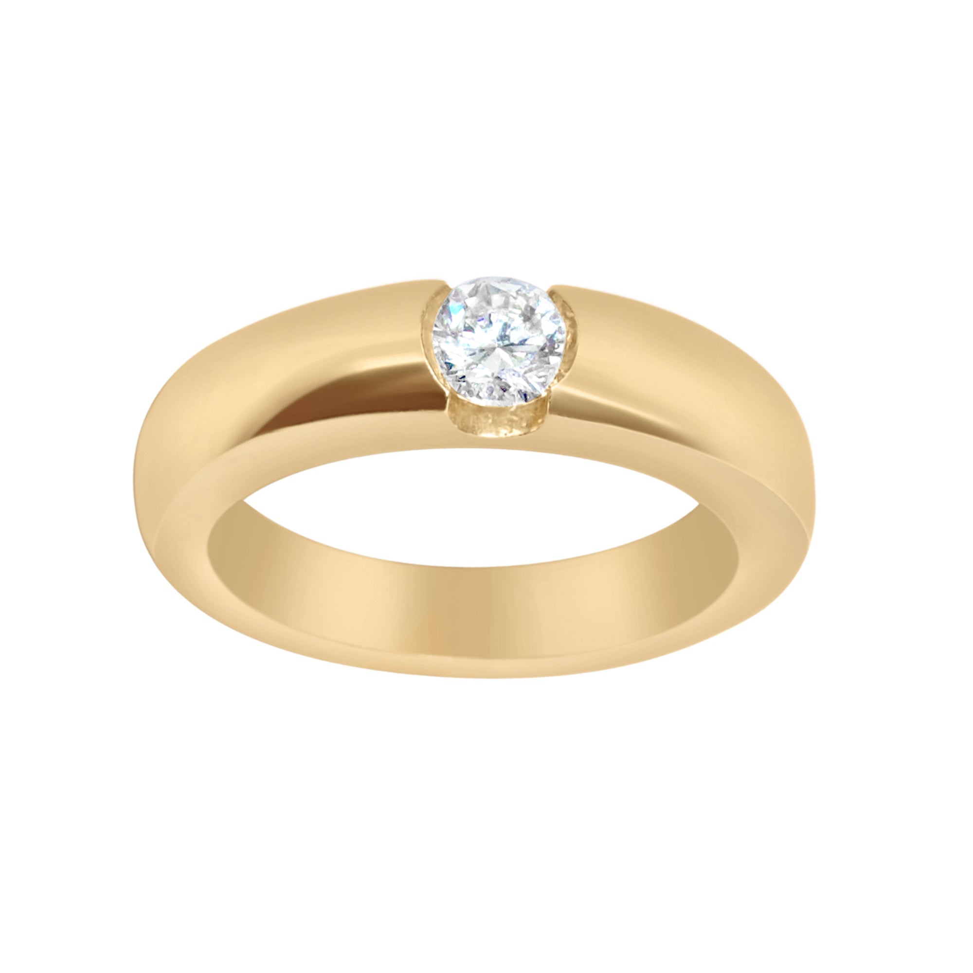Tension-Set Diamond Ring-18 Karat-Bijoux Village Fine Jewellers