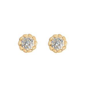 18 Karat Yellow Gold Diamond Stud Earrings with .30 CTs Natural Diamonds-Earring-Bijoux Village Fine Jewellers