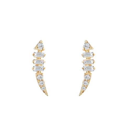 18 Karat Yellow Gold Drop Studs with .30 CTs Diamonds-Earrings-Bijoux Village Fine Jewellers