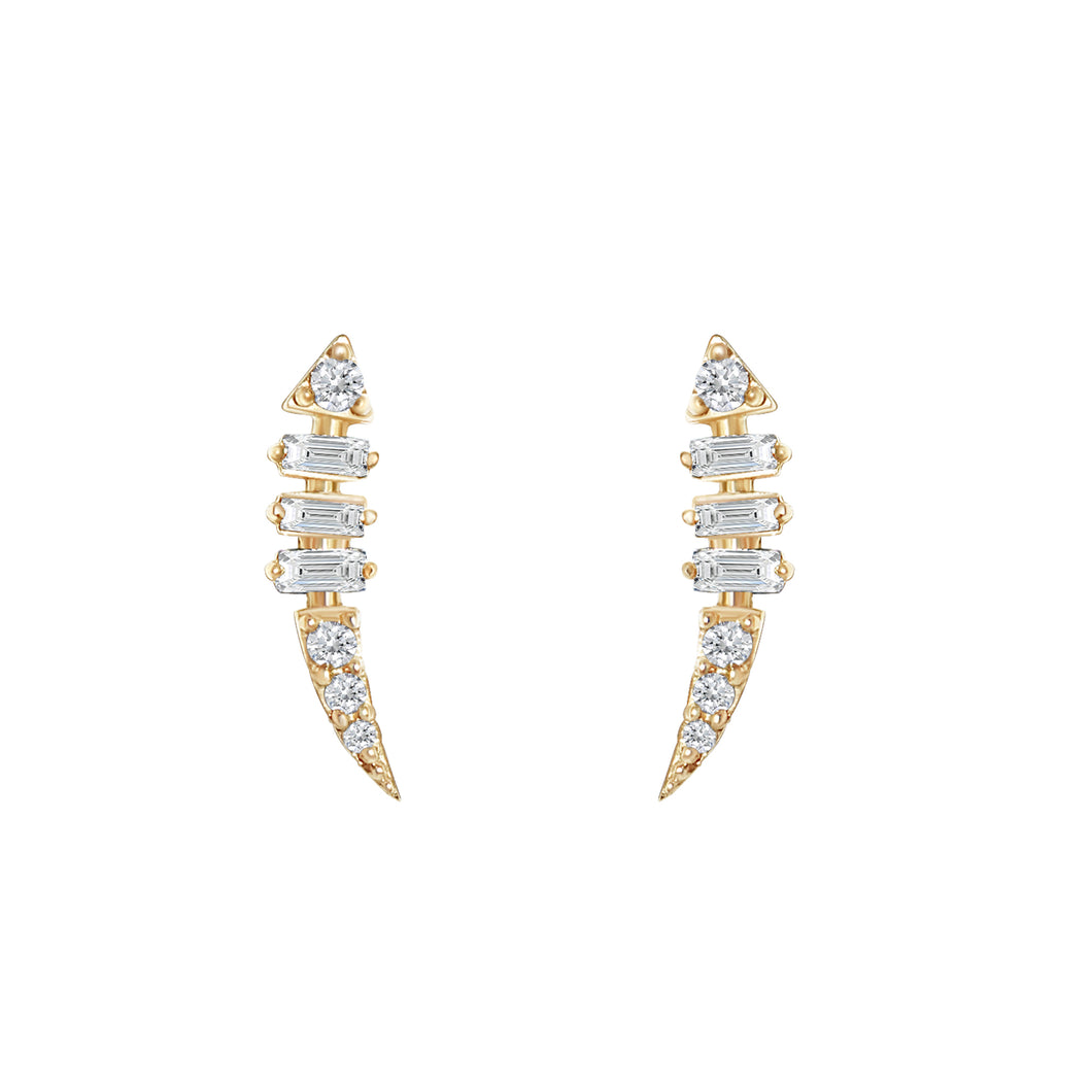 18 Karat Yellow Gold Drop Studs with .30 CTs Diamonds-Earrings-Bijoux Village Fine Jewellers