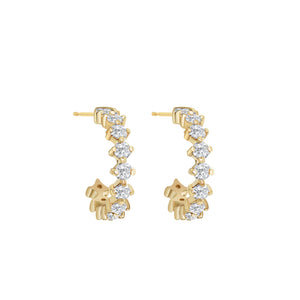 18 Karat Yellow Gold Hoop Stud Earrings with .33 CTs Natural Diamonds-Earring-Bijoux Village Fine Jewellers