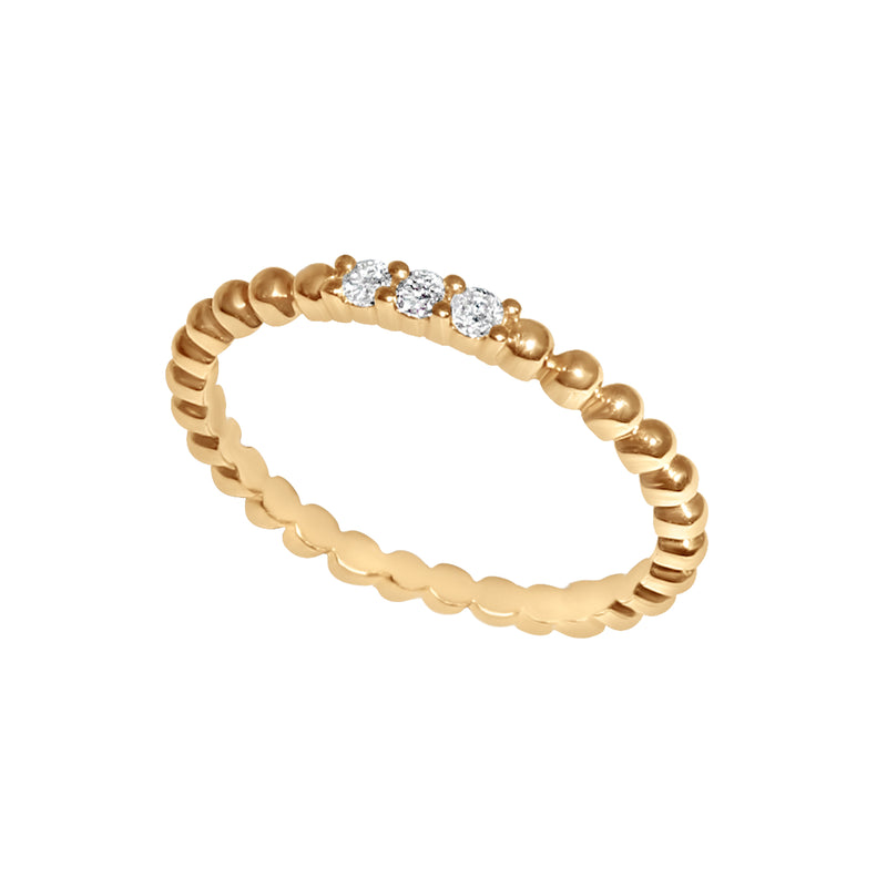 Beaded Diamond Stacking Ring-18 Karat-Bijoux Village Fine Jewellers