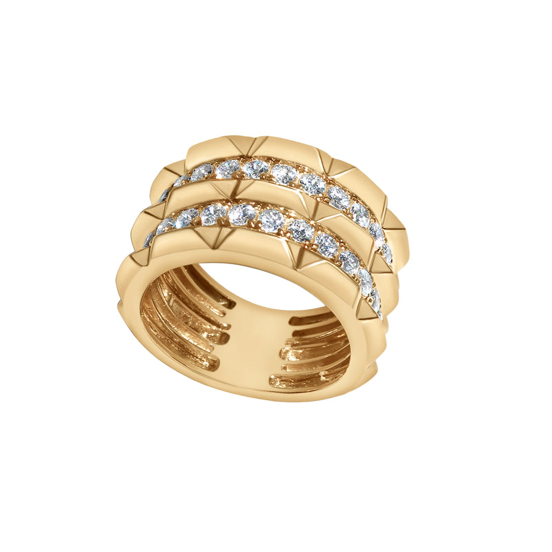 Yellow Gold Diamond Statement Band-18 Karat-Bijoux Village Fine Jewellers