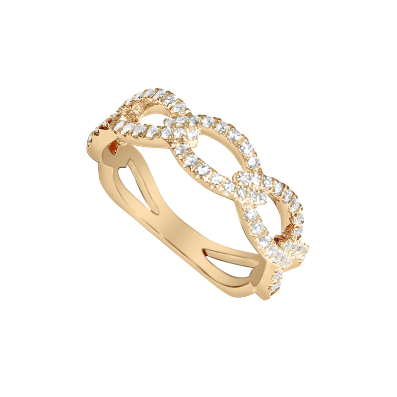 Yellow Gold Diamond Twist Band-18 Karat-Bijoux Village Fine Jewellers