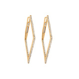 Geometric Diamond Huggie Hoop Earrings-Bijoux Village Fine Jewellers