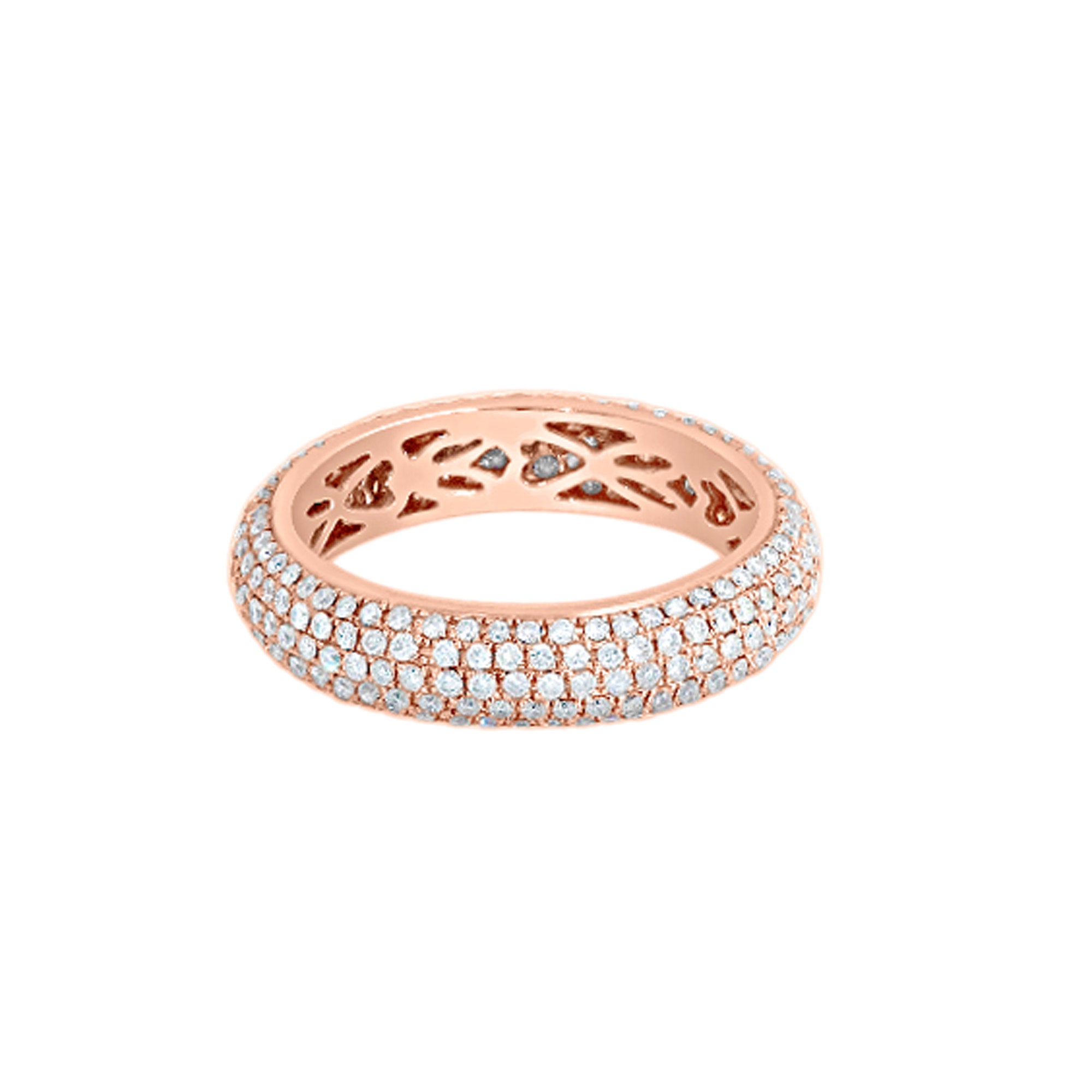 Rose Gold Pave Diamond Band-18 Karat Rose Gold-Bijoux Village Fine Jewellers