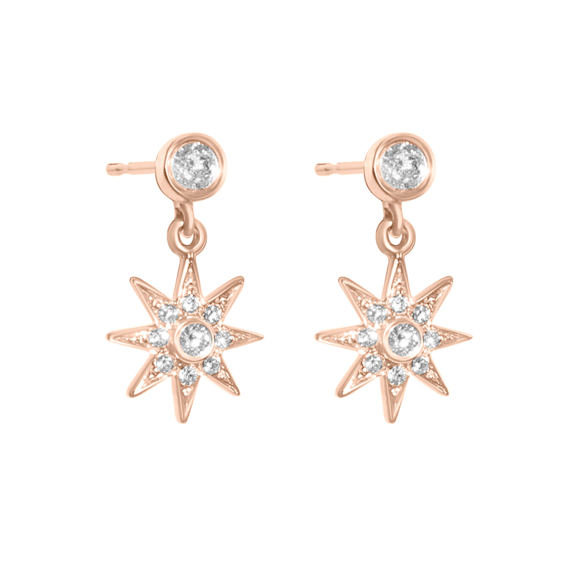 Celestial Starburst Diamond Drop Earrings-18 Karat-Bijoux Village Fine Jewellers