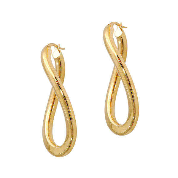 Infinity Twist Hoop Earrings-14 Karat-Bijoux Village Fine Jewellers