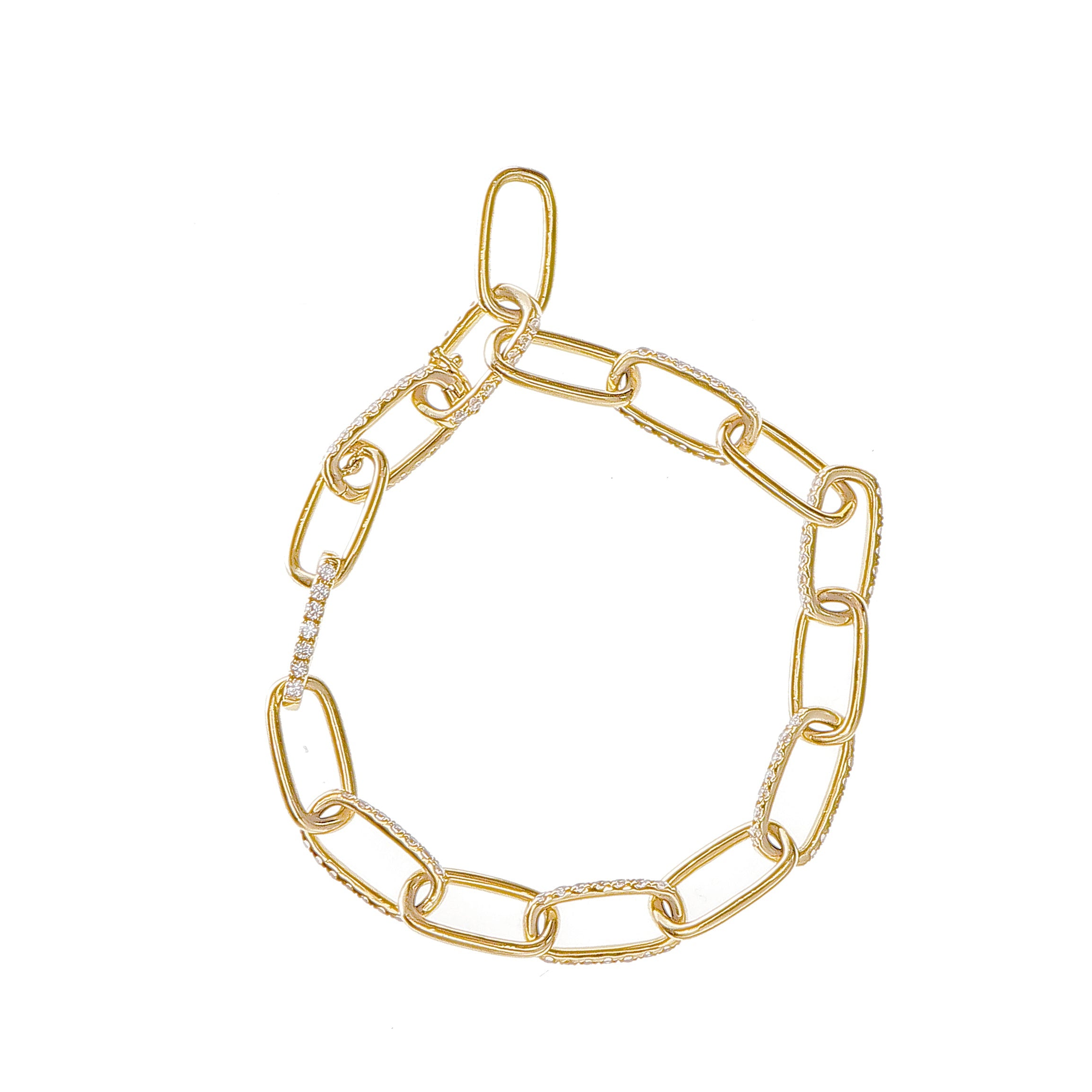 Gold Diamond Paperclip Link Bracelet – 1.68 CT-18 Karat-Bijoux Village Fine Jewellers