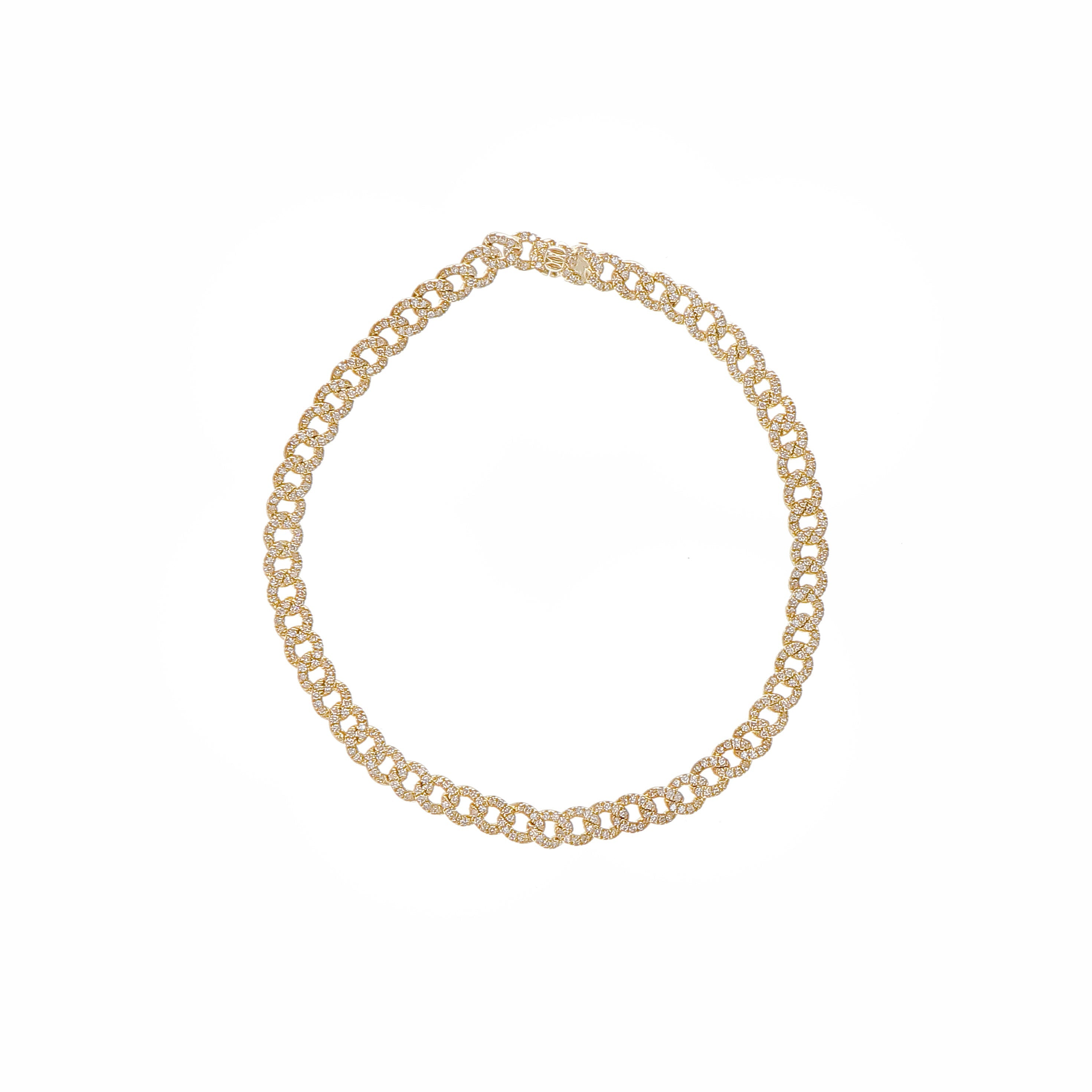 Gold Diamond Curb Bracelet-18 Karat-Bijoux Village Fine Jewellers