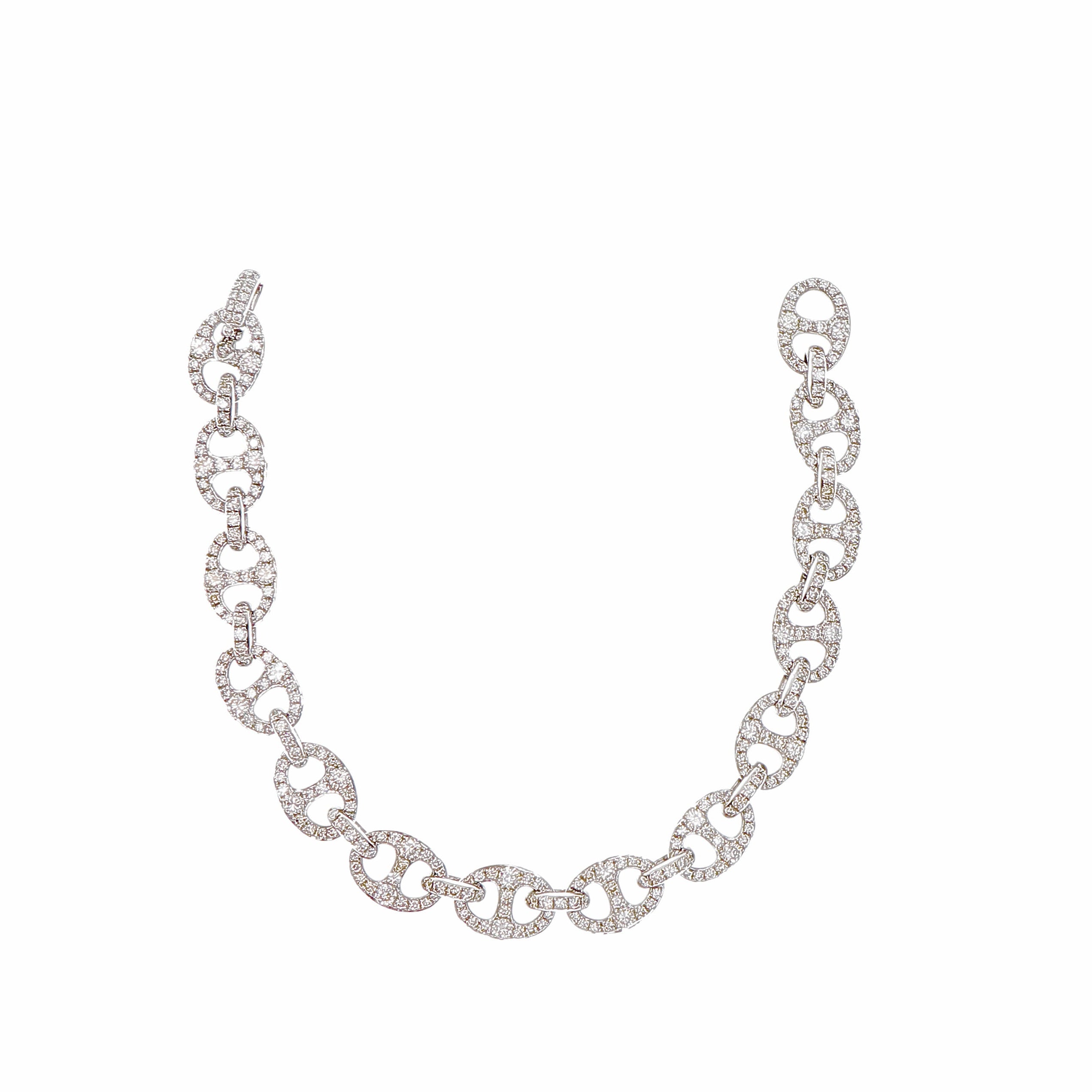 White Gold Anchor-Style Diamond Bracelet-Bijoux Village Fine Jewellers