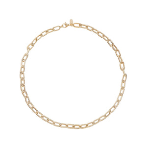 Italian Made 14 Karat Yellow Gold Oval Link Necklace-Necklace-Bijoux Village Fine Jewellers