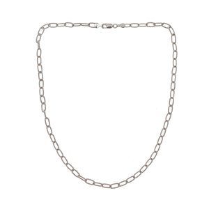 18 Karat White Gold Paperclip Necklace-Necklace-Bijoux Village Fine Jewellers