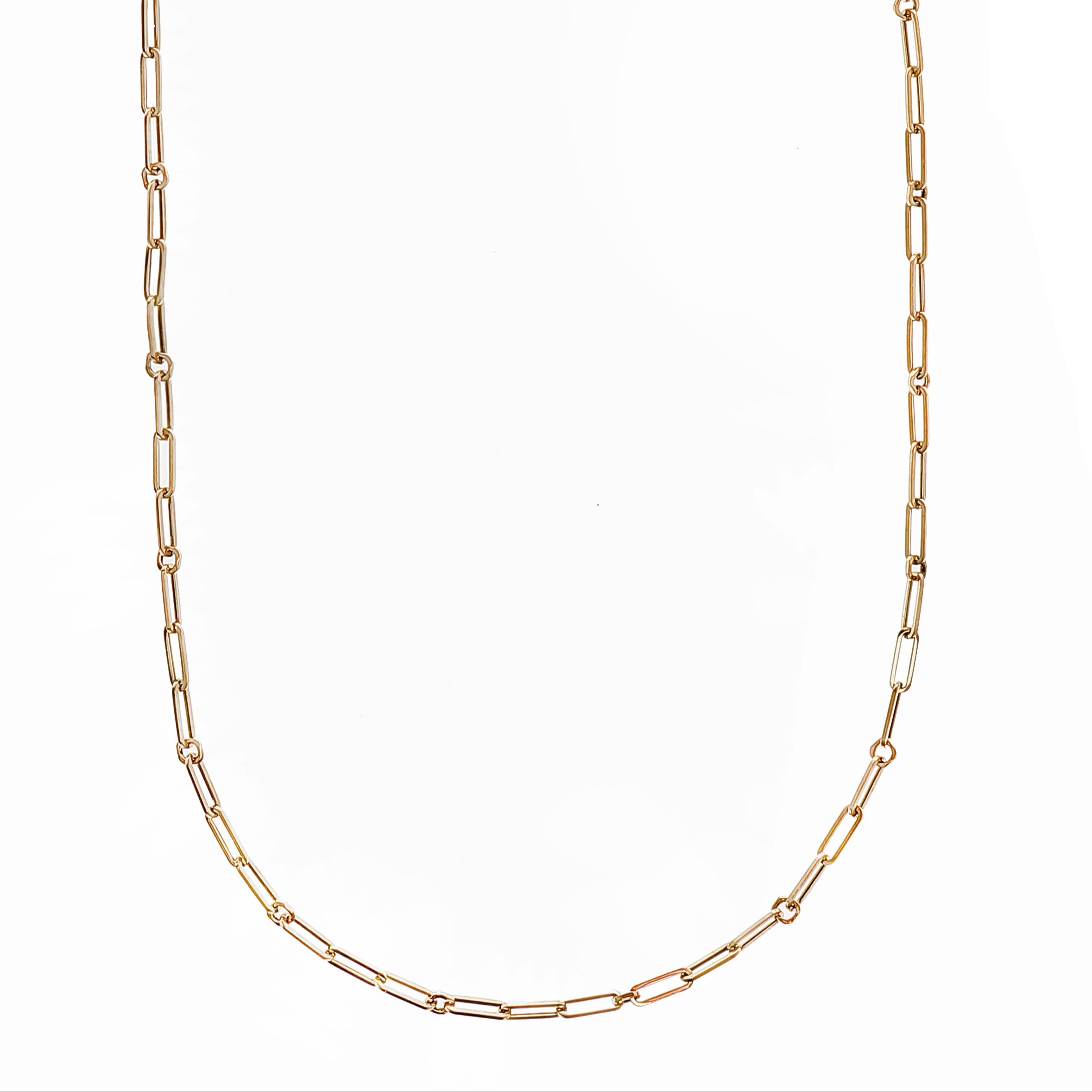 Gold Paperclip Chain Necklace-14 Karat-Bijoux Village Fine Jewellers