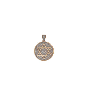 Black Diamond Gold Star of David Pendant-Necklace-Bijoux Village Fine Jewellers