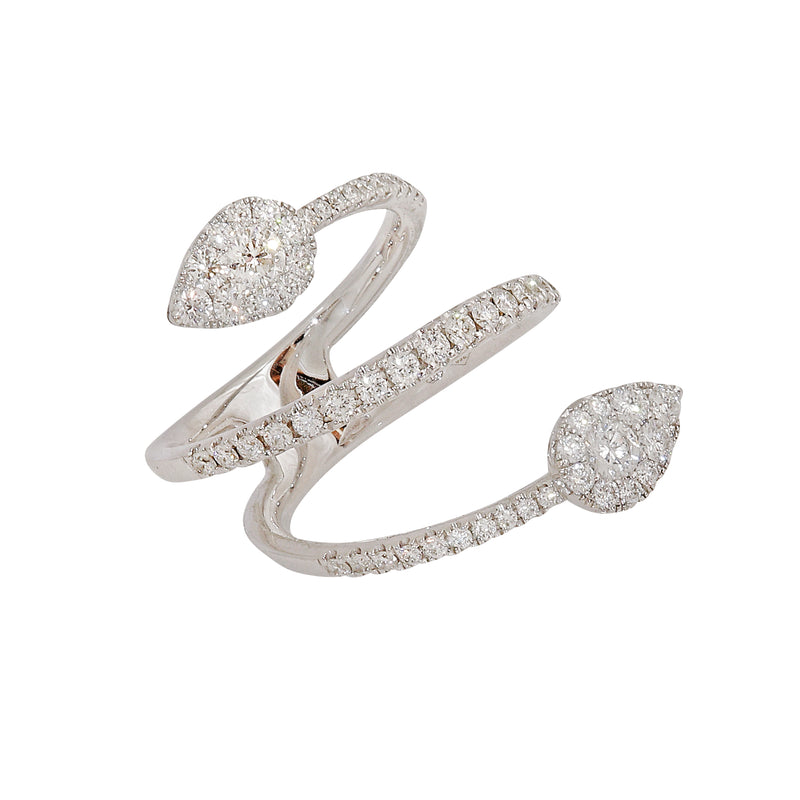 White Gold Diamond Wrap Ring-Diamond-Bijoux Village Fine Jewellers