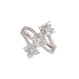 White Gold Diamond Crossover Ring-Bijoux Village Fine Jewellers
