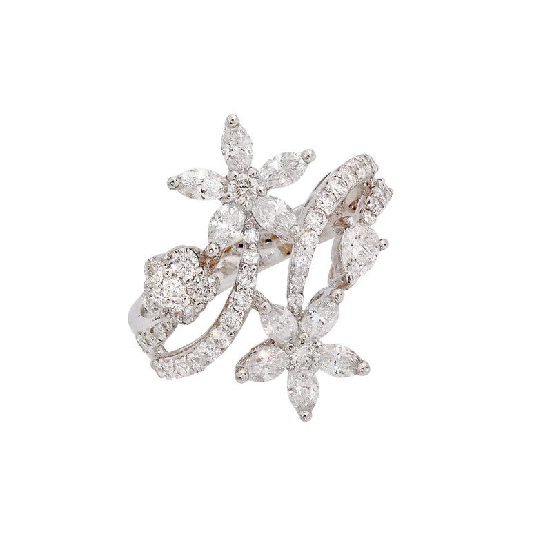 Floral Diamond Ring – 1.67 CT-Diamond-Bijoux Village Fine Jewellers