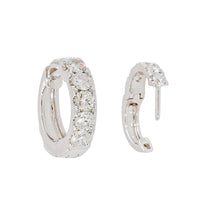 Load image into Gallery viewer, 14 Karat White Gold Huggie Earrings with .83 CTs Natural Diamonds-Earring-Bijoux Village Fine Jewellers
