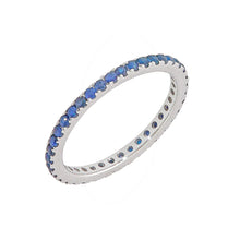 Load image into Gallery viewer, Navy Sapphire Eternity Band Set in Yellow Gold-rings-Bijoux Village Fine Jewellers
