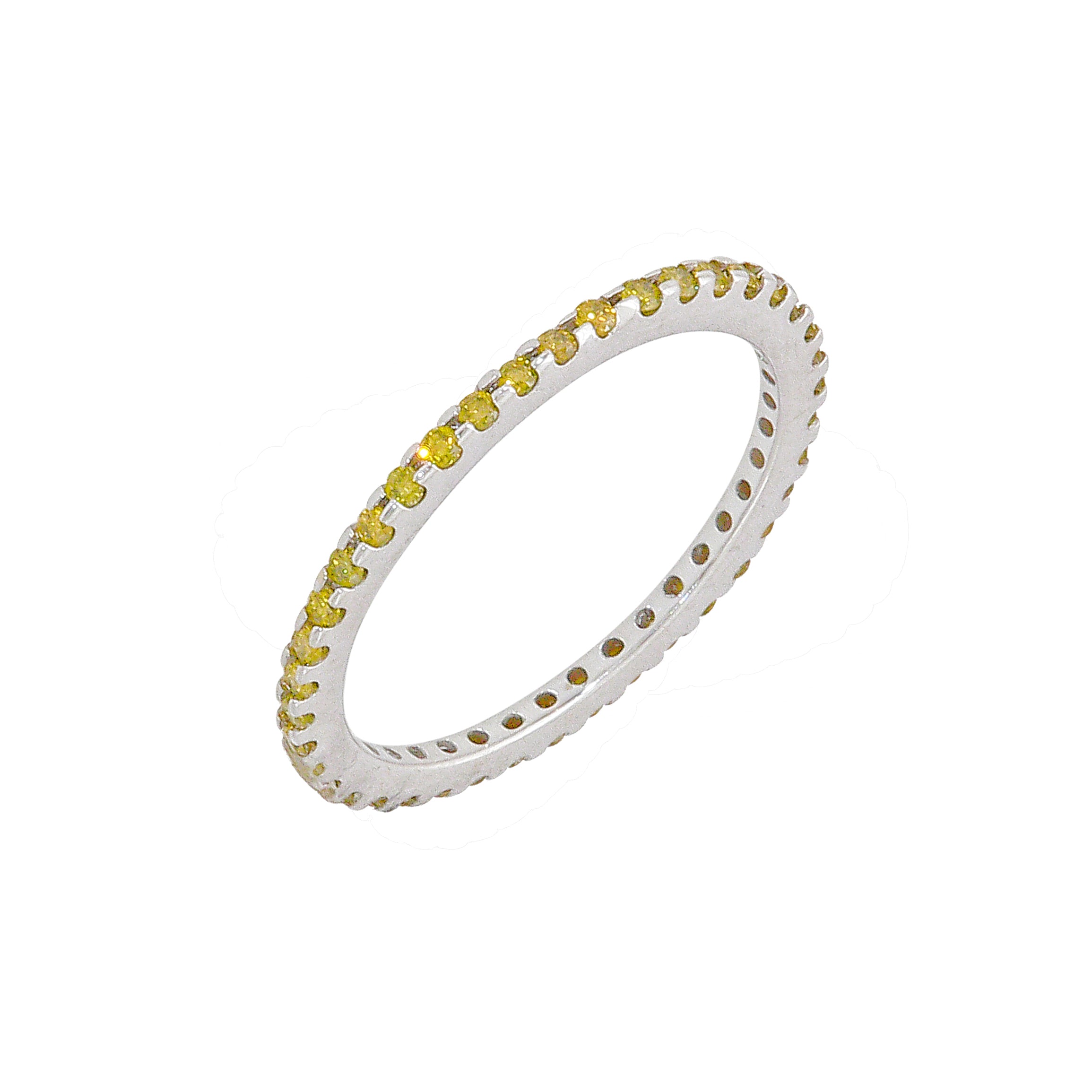 Yellow Sapphire Eternity Band-White Gold-Bijoux Village Fine Jewellers