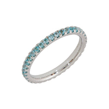 Load image into Gallery viewer, Light Blue Topaz Eternity Band Set in White Gold-rings-Bijoux Village Fine Jewellers
