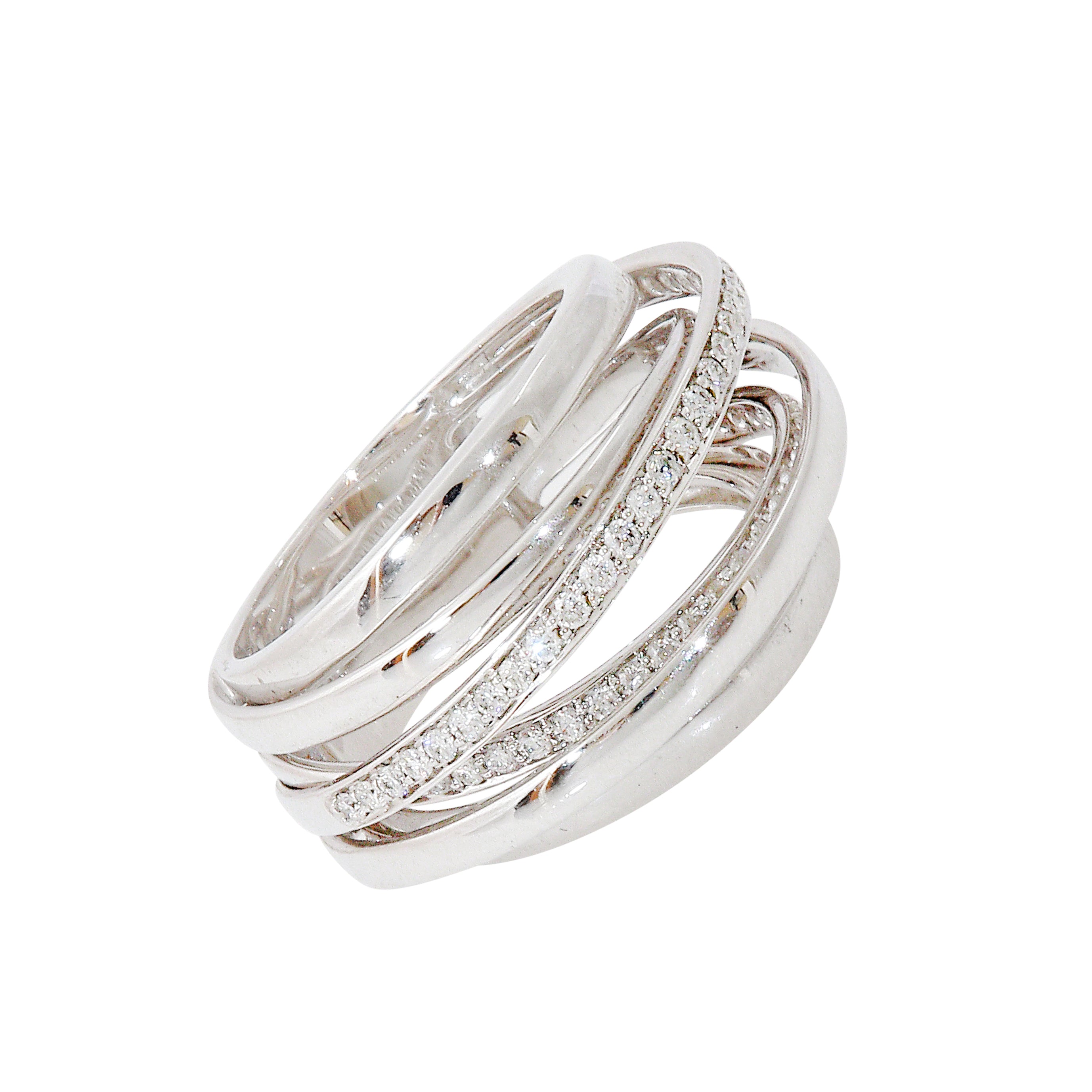 White Gold and Diamond Multi-Band Ring-White Gold-Bijoux Village Fine Jewellers